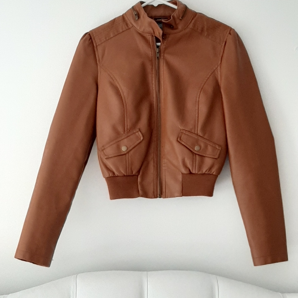 Rue 21 leather look lightweight coat.